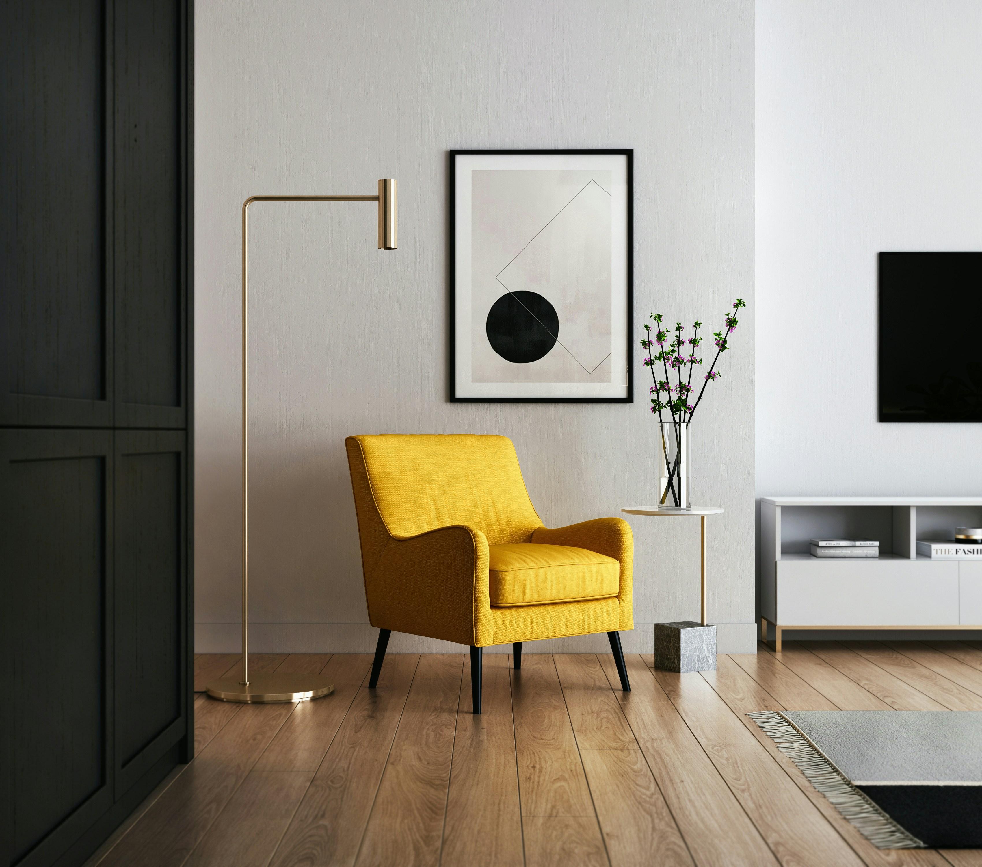Elegant interior design with custom furniture and decor